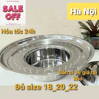 (CHÍNH HÃNG )Nồi lẩu nón inox  , lẩu mâm inox , lẩu vành inox 304  thaphafac,Vietcook  đủ size 16,18,20,22 cho bếp từ