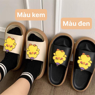 Dép lê quai ngan con gà vàng đáng yêu đế mền , Dép quai ngang con gà vàng