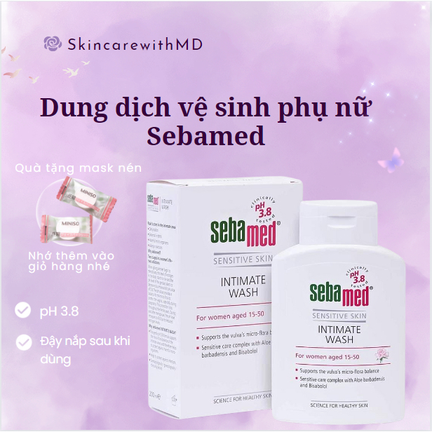 {Xả hàng nghỉ bán} Dung dịch vệ sinh phụ nữ Sebamed pH3.8 200ml