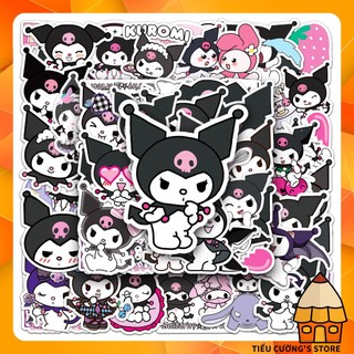 Set 10/20/50 Hình Dán Kuromi Sticker Sanrio trang trí xe, điện thoại, laptop, nón bảo hiểm