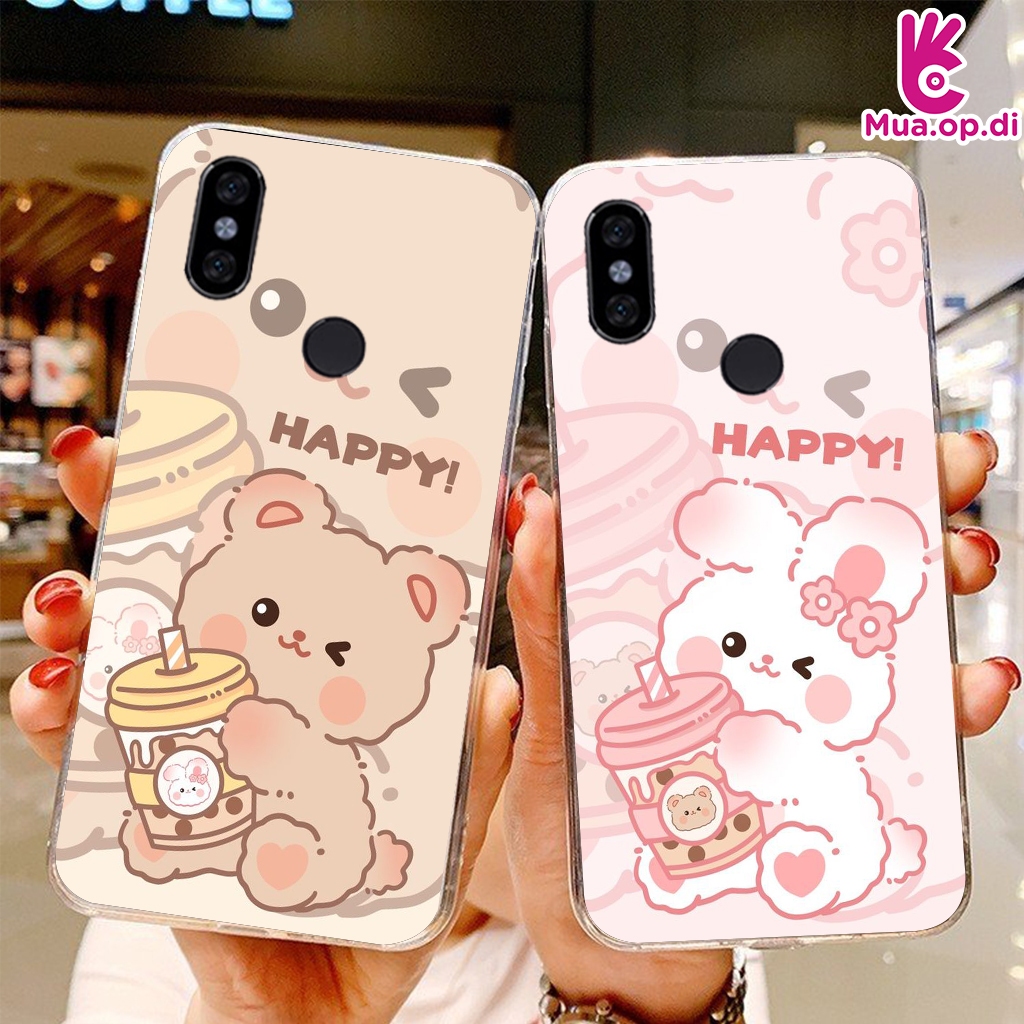 Ốp Silicon in Gấu Thỏ Xiaomi Redmi Note 5, Note 5 Pro, Note 7, Note 7 Pro, Note 8, 6 Pro,Redmi 7, Mi