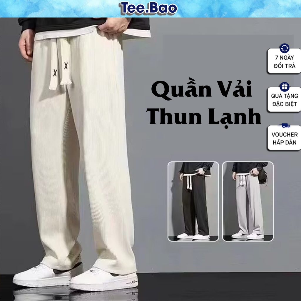 Quần Ống Rông Nam Dáng Suông Lụa Băng Mềm Mại Thời Trang Siêu Đẹp