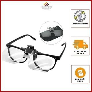 Kính lúp 2x dạng kẹp vào gọng kính hỗ trợ đọc báo, sửa chữa