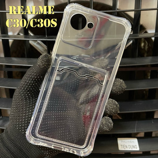 Ốp Lưng Realme C30 / C30s / Narzo 50i Prime Dẻo Trong Chống Sốc Gù Bảo Vệ Camera Có Khe Ví Đựng Thẻ Card, Hình Ảnh