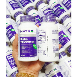 Viên uống biotin 100 viên natrol beauty biotin natrol mọc tóc 10000mcg biotin 100viên của Mỹ