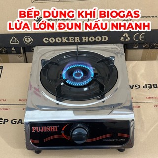 Bếp đơn inox dùng khí biogas fujishi fj-bg11 - điếu gang lửa lớn - đun nấu nhanh - lửa xanh tiết kiệm gas