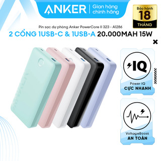 Pin Sạc Dự Phòng ANKER 325 Powercore II 20000mAh 15W - 2 cổng 1USB-C & 1USB-A - A1286