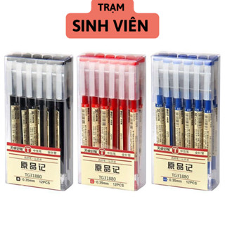 Hộp 12 Bút Gel MUJI Mực Kim Đen Đỏ Xanh Made In JAPAN Ngòi 0.5mm & 0.35mm - Trạm Sinh Viên.