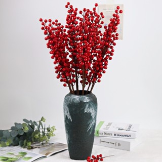 Cành đào đông giả cao cấp trang trí nhà cửa, văn phòng lễ tết, decor tháp hoa,đào đông đỏ cherry bình hoa giả ngày tết