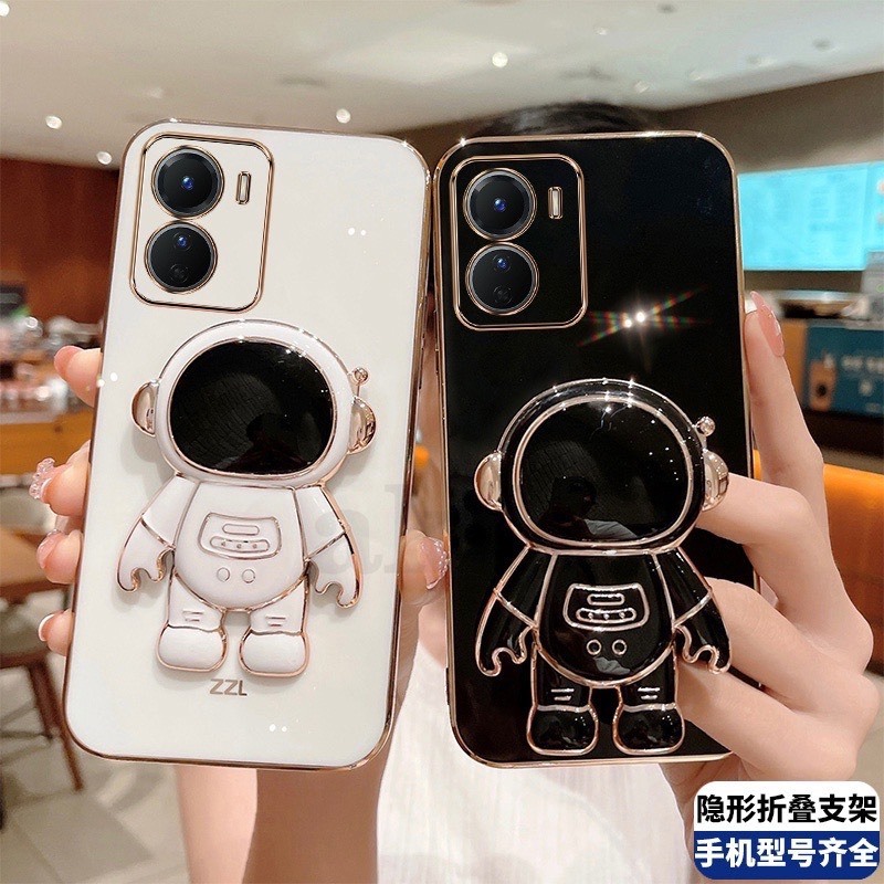 ốp lưng oppo A57 2020 oppo A77S TPU Mạ điện 3D Phi hành gia có giá đỡ ốp điện thoại oppo A57 2020 oppo A77S