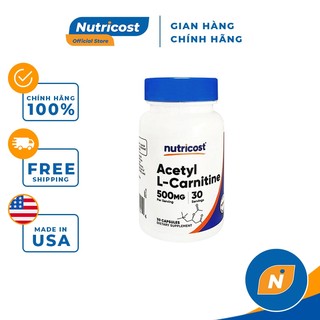 Viên Uống Cải Thiện Vóc Dáng, Tăng Hồi Phục Cơ Bắp Nutricost Acetyl L-Carnitine