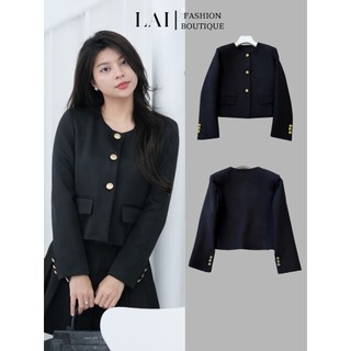  Áo Vest Nữ 2 Lớp Dài Tay Cổ Tròn Áo Blazer Nữ Croptop Trẻ Trung Lịch Sự Sang Chảnh Mặc Đi Làm Chơi 