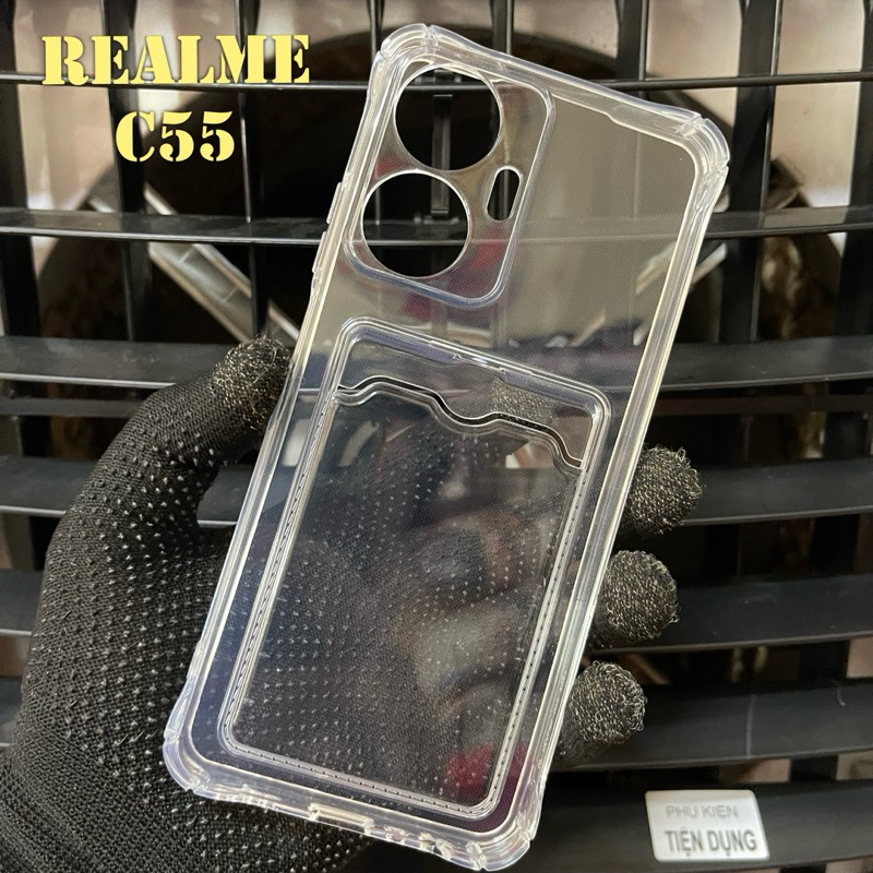 Ốp Lưng Realme C55 Dẻo Trong Chống Sốc Gù Bảo Vệ Camera Có Khe Ví Đựng Thẻ Card, Hình Ảnh Tự Thiết Kế