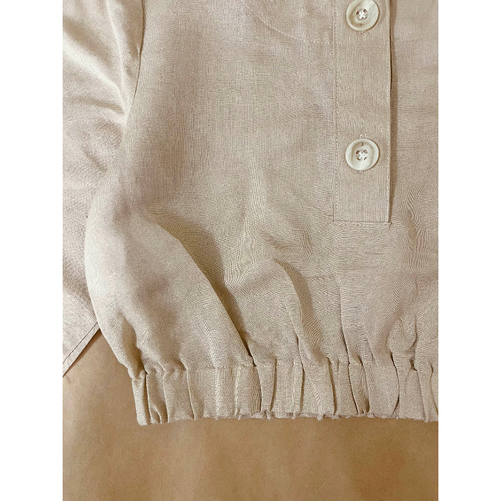 Crop dài tay linen tưng - savanna shop