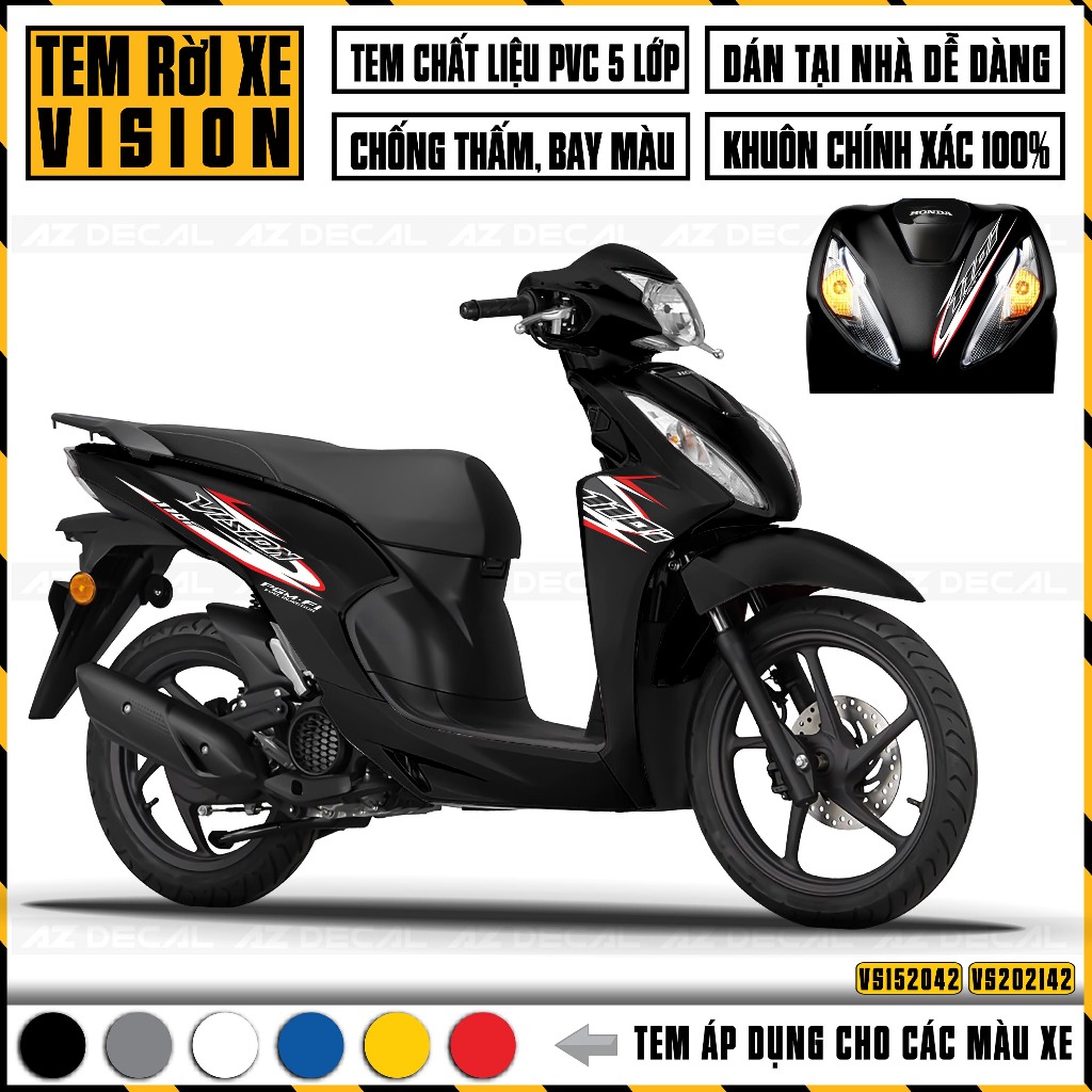 Tem Vision Thiết Kế 110 Sáng Tạo | VS42 | Tem Decal Dán Xe Máy Vision 2015 2017 2018 2019 2020 2021 2022