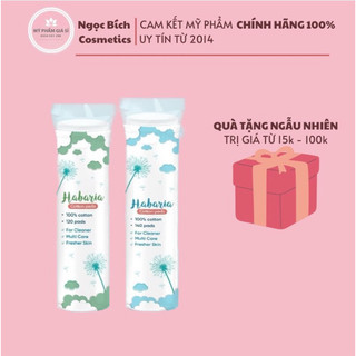 Bông tẩy trang Habaria 80 miếng siêu rẻ 100% cotton giúp làm sạch da hiệu quả