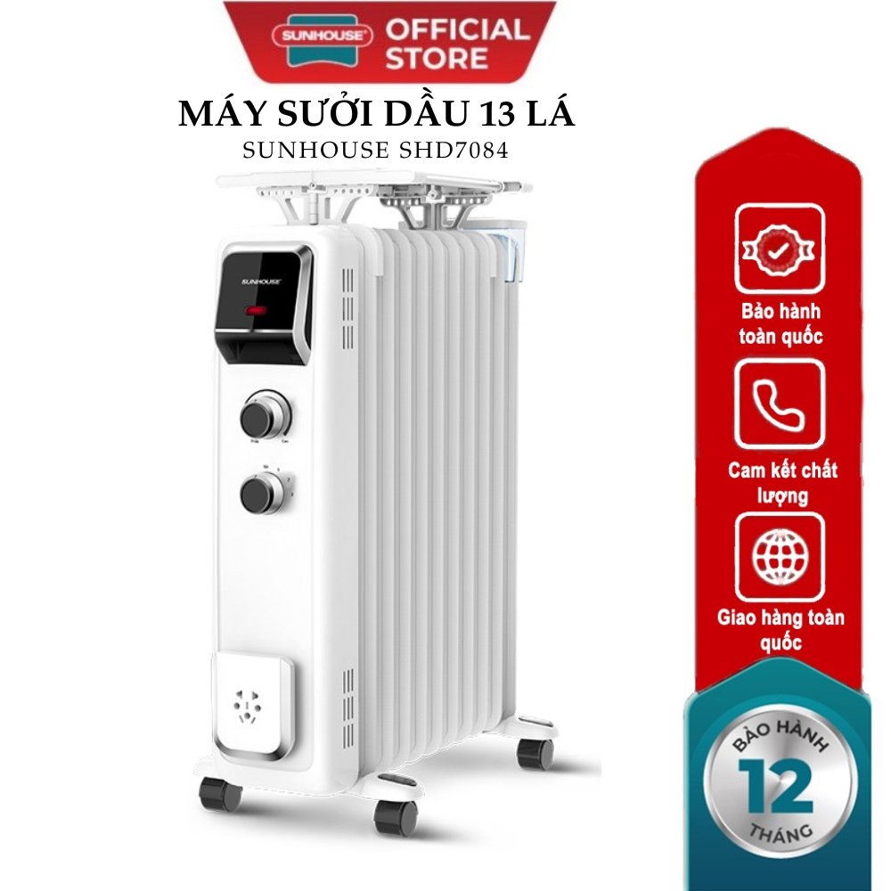 Máy Sưởi Dầu Sunhouse 13 Lá SHD7084 (2400W) (Có Giá Phơi) – Hàng Chính Hãng