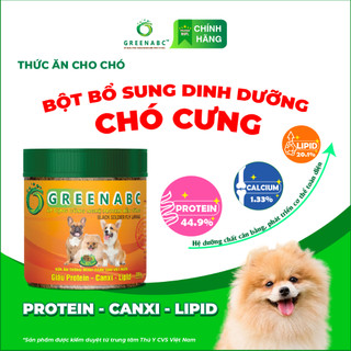 Thức ăn cho chó greenabc - hộp 200g - bột bổ sung đủ dinh dưỡng protein 44.9, canxi 1.33, lipid 20.1