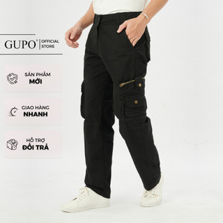 Quần Dài Kaki Nam Túi Hộp Trung Niên GUPO 8 Túi Bigsize Ống Rộng Suông Thoải Mái