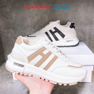 Giày thể thao nữ chất da mềm đi êm, Sneaker đế cao 3p - T117