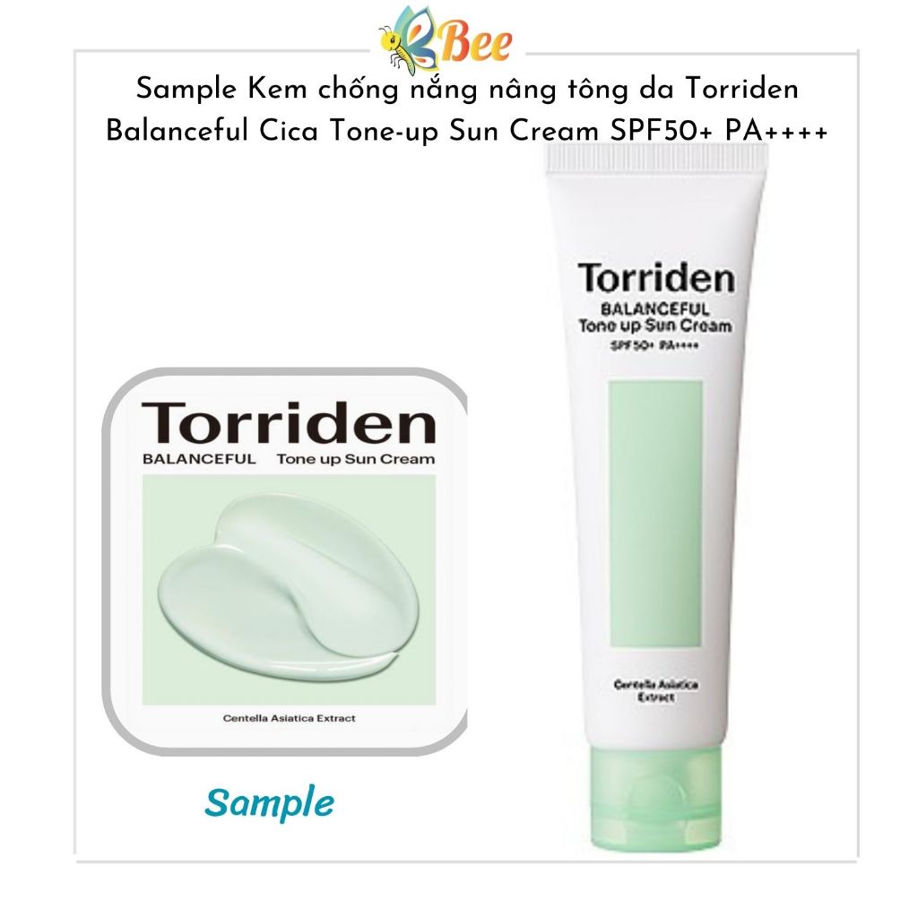 Sample Kem chống nắng nâng tông da Torriden Balanceful Cica Tone-up Sun Cream SPF50+ PA++++