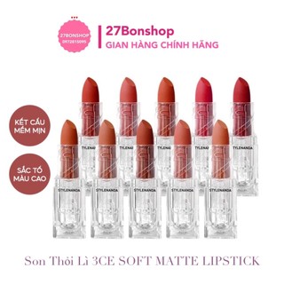 Son thỏi lì 3ce soft matte lipstick