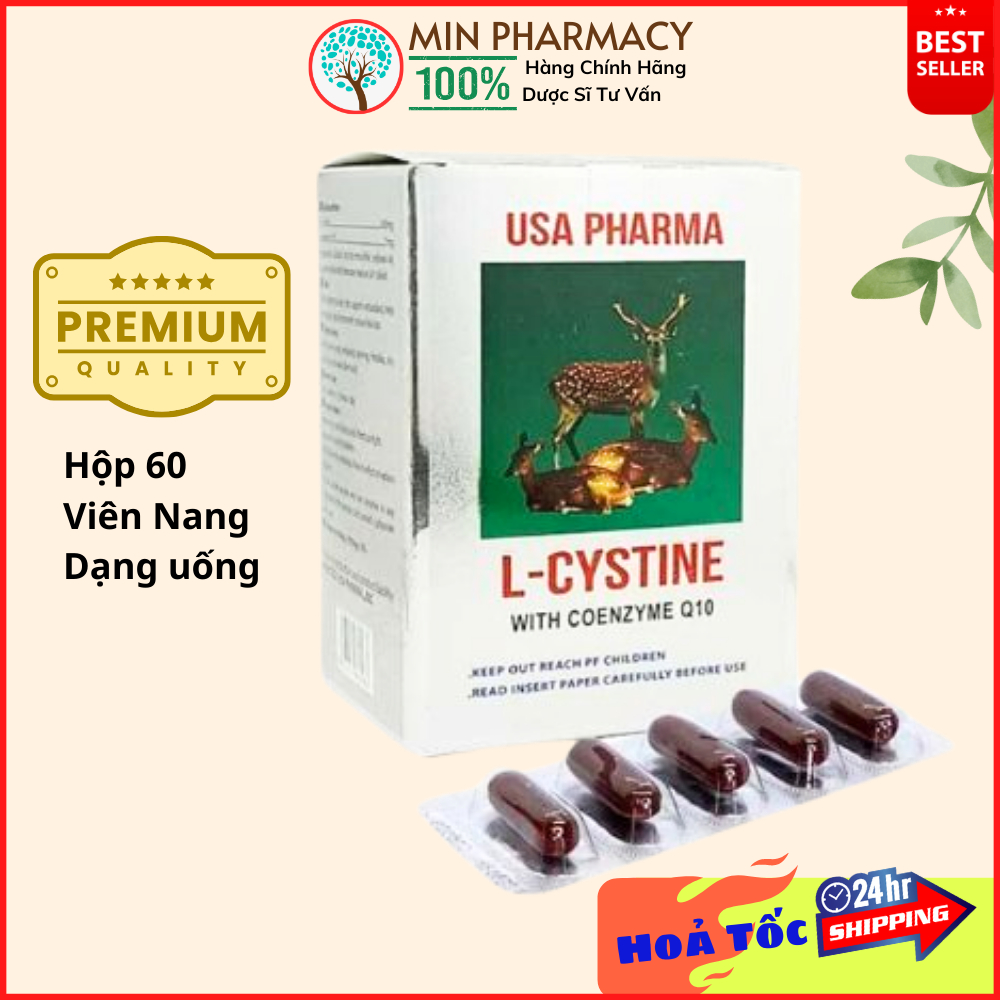 L-Cystine USA Pharma 500mg Ngăn Rụng Tóc, Giúp tóc và móng chắc khoẻ