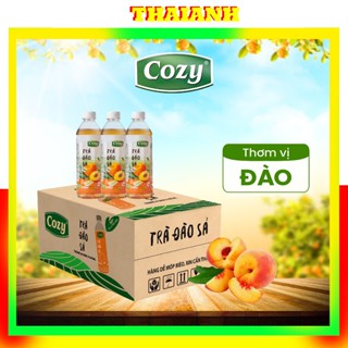 Thùng 24 Chai Trà Cozy Trà Đào Sả Uống Liền 350ml/455ml-TháiAnh