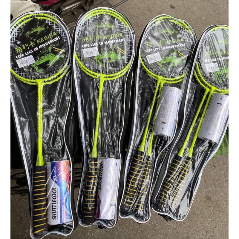 Vợt Cầu Lông ( 2 vợt + lon bỏ cầu + 3 cầu)