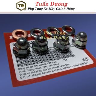 Bộ 4 Ốc Chup & Long Đen Đầu Bò Lắp Dream Và Wave [ CHÍNH HÃNG ] - Bộ Ốc Đầu Bò Honda Chính Hãng Dream Thái, Dream Việt