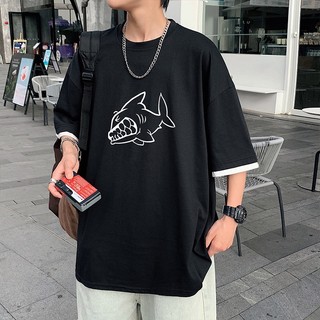 Áo thun nam nữ unisex cá mập đen cool ngầu form rộng cá tính hình in sắc nét nam nữ mặc đẹp TT21