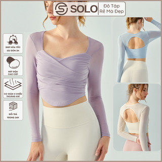 Áo Tập Yoga Gym Ôm Body Dài Tay Thể Thao Nữ Thun Phối Lưới Co Giãn Thoáng Mát 𝙎𝙤𝙡𝙤 𝙎𝙥𝙤𝙧𝙩𝙨𝙬𝙚𝙖𝙧 2500