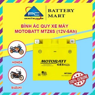 Ắc quy xe máy MOTOBATT MTZ6S 12V - 5AH, dùng cho SH Mode, Vision, AirBlade 2013