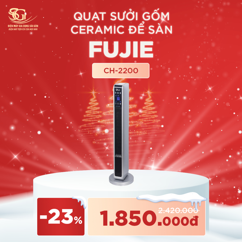 [ CHÍNH HÃNG ] Quạt Sưởi Gốm Ceramic Để Sàn FujiE CH-2200