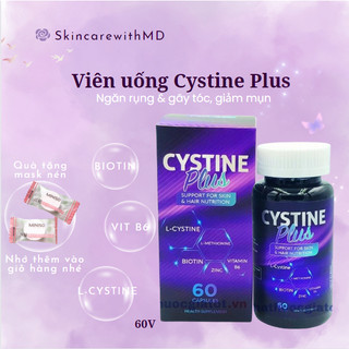 [Mã COSBAUH3 giảm 8% đơn 300K] VIÊN UỐNG GIẢM MỤN, NGĂN RỤNG TÓC VÀ GIẢM SẮC TỐ CYSTINE PLUS SUPPLEMENT FACTS 60v