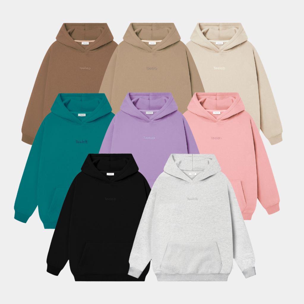 Áo Hoodie Teelab Local Brand Unisex PREMIUM Basic 8 Màu Thêu Logo Basic HD074