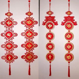Dây treo nhung đỏ trang trí tết dải treo câu đối tết liễu treo tết dài 1m1 tết 2024 liễng tết