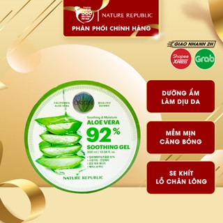 Gel Dưỡng Ẩm Chiết Xuất Lô Hội Cấp Ẩm & Làm Dịu Da Nature Republic Soothing & Moisture Aloe Vera 92% Soothing Gel 300ml