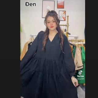 D61 Đầm Nhung Cổ V Tay Dài
