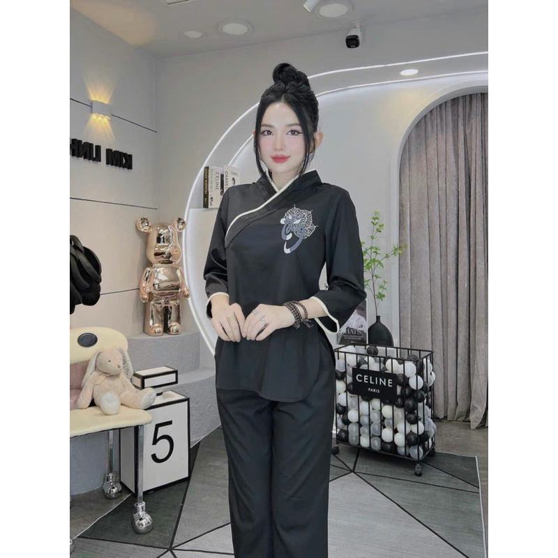 🌷 TỔNG  SET BỘ LAM THÊU ĐI CHÙA 60-90kg 🌺 Bigsize Rin Heo