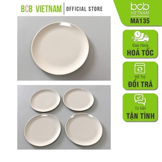 Dĩa melamine trắng giả sứ đánh bóng dĩa bằng size 15cm ma135 ma135