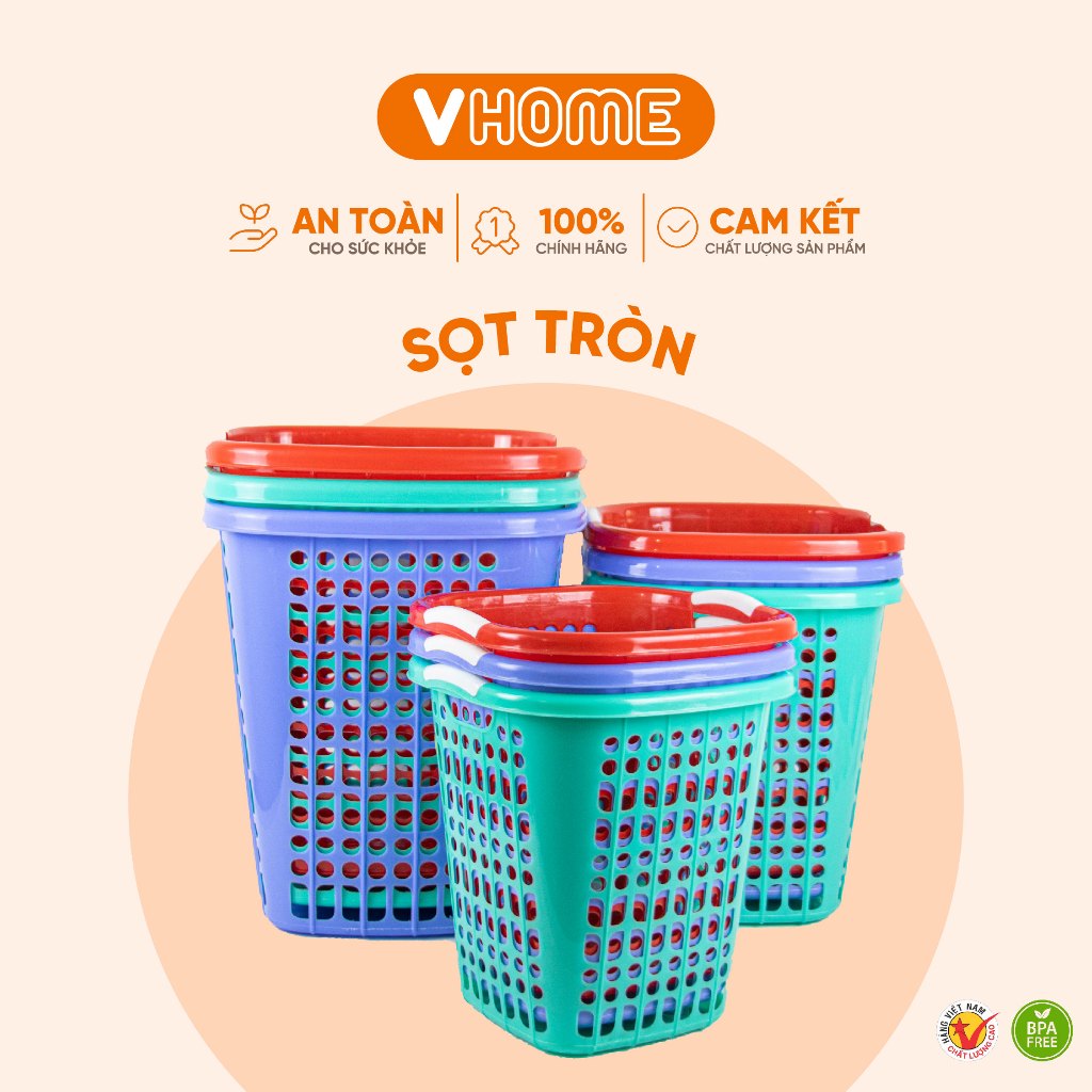 SỌT NHỰA VUÔNG ĐỰNG QUẦN ÁO, ĐỒ CHƠI 41CM Nhựa VĨ HƯNG - 7902