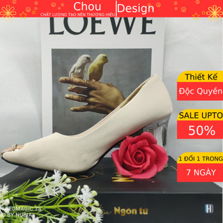 Giày cao gót nữ mũi nhọn đế vuông công sở bít mũi cao 5 phân - g01
