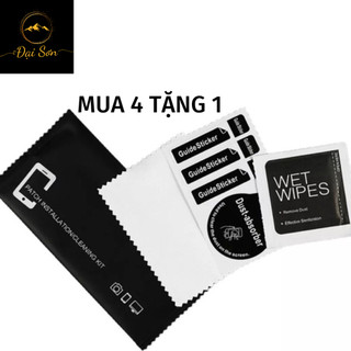 Combo giấy lau và miếng dán lấy bụi cho kính cường lực điện thoại - DSTECH