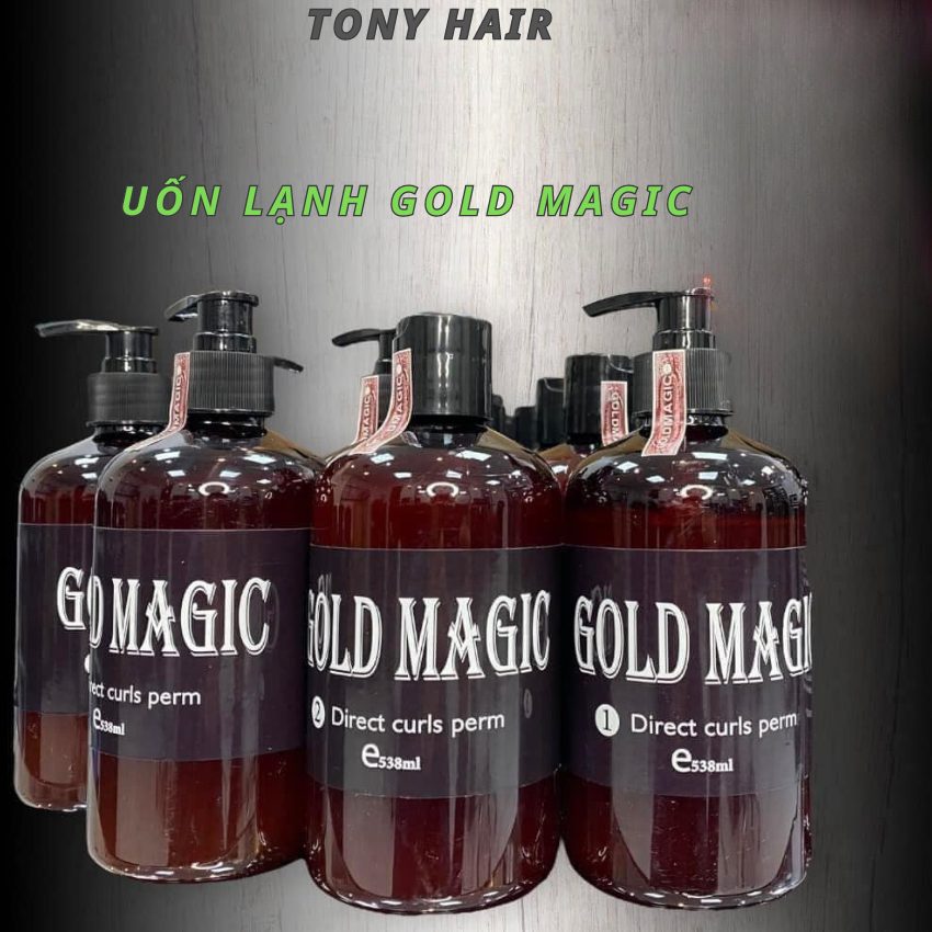 Thuốc uốn lạnh Gold Magic, Thuốc uốn tóc đa năng siêu xoăn, siêu dưỡng, được hỗ trợ kỹ thuật 24/7_Tony Hair