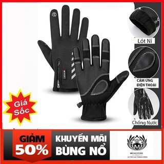💥Loại Dày Lót Nỉ💥 Găng Tay Mùa Đông Chống Lạnh Siêu Ấm - Cảm ứng được điện thoại-Có Khóa Kéo Hàng loại xịn