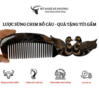 Lược sừng chim Bồ Câu (size: M-18cm), chạm tỉ mỉ sắc nét - Quà tặng Thủ công mỹ nghệ Việt Nam