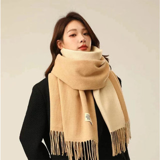 Khăn choàng 200x68cm hai màu hai mặt chất Cashmere dạ len mềm mịn Khăn Choàng Cổ mùa thu đông