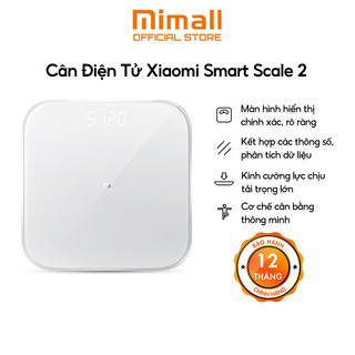 Cân Điện Tử Xiaomi Smart Scale 2 | Bluetooth Low Energy 5.0 | Màn hình LED | Kính cường lực bền đẹp | Bảo hành 6 tháng