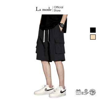 Quần Short Kaki Lửng Nam Nữ Thun Đen Unisex - La mode